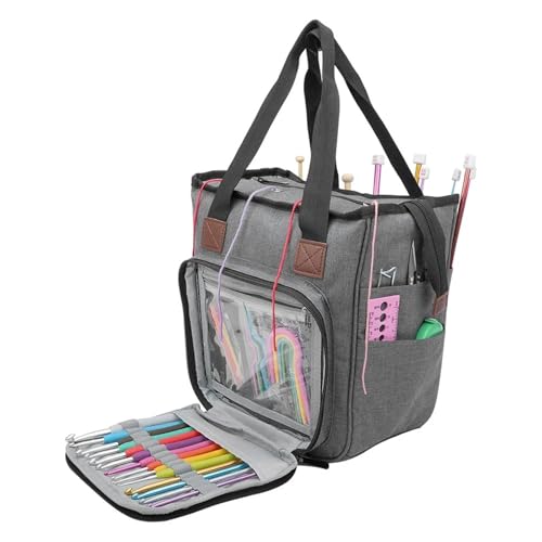 Strick-Aufbewahrungstasche, Häkeltasche, multifunktional, for Häkeln, Stricken, Tragetaschen, großes Fassungsvermögen, DIY-Nadel, Kunsthandwerk, Garntasche für Garne Stricknadeln Häkelnadeln(F 26x23x1 Strick-Aufbewahrungstasche, Häkeltasche, multifunktional, for Häkeln, Stricken, Tragetaschen, großes Fassungsvermögen, DIY-Nadel, Kunsthandwerk, Garntasche für Garne Stricknadeln Häkelnadeln(F 26x23x1 von Zymjzbetic