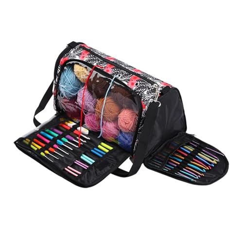 Wasserdichte Strickwerkzeug-Aufbewahrungstasche, Wolle, Häkel-Diagonalpaket, Garn-Aufbewahrungstasche, Reise-Strick-Einkaufstasche for Nähwerkzeuge für Garne Stricknadeln Häkelnadeln(Color 4) von Zymjzbetic