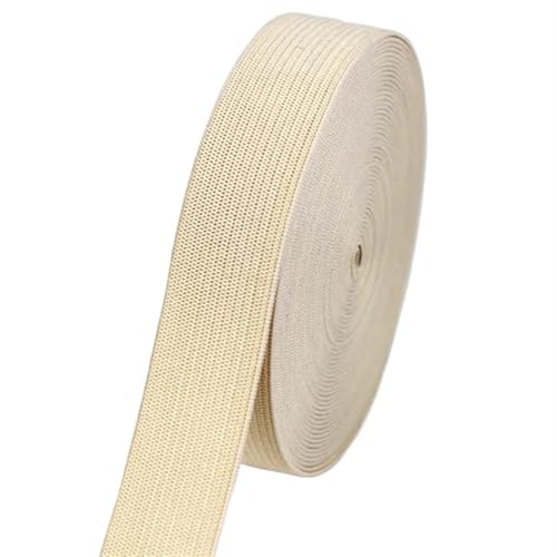 Zymjzbetic 1/2/5 Meter farbiges Gummiband, hochelastisches Gummiband, Nähhandwerk for Heimspitzendekoration, Kleidungszubehör für Näharbeiten(Beige,2meters) von Zymjzbetic