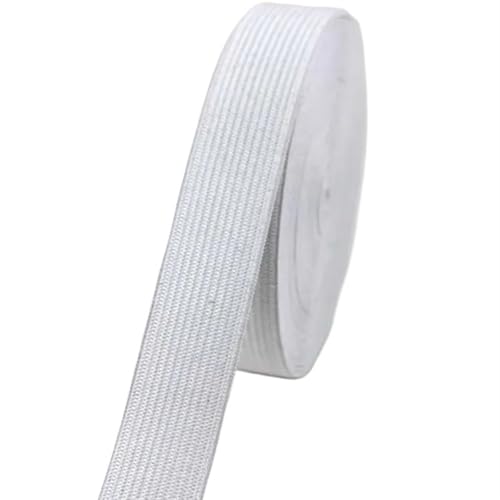 Zymjzbetic 1/2/5 Meter farbiges Gummiband, hochelastisches Gummiband, Nähhandwerk for Heimspitzendekoration, Kleidungszubehör für Näharbeiten(White,5meters) von Zymjzbetic