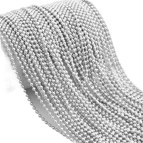 Zymjzbetic 10/20/50/100 Stück 1,5/2/2,4/3/3,2 mm Silber Farbe Edelstahl Perle Kugelkette Halskette DIY Schmuckzubehör für DIY-Kunsthandwerk, hängende Ornamente, Schlüss(50cm/20inch,3.0mm Width 20pcs) Zymjzbetic 10/20/50/100 Stück 1,5/2/2,4/3/3,2 mm Silber Farbe Edelstahl Perle Kugelkette Halskette DIY Schmuckzubehör für DIY-Kunsthandwerk, hängende Ornamente, Schlüss(50cm/20inch,3.0mm Width 20pcs) von Zymjzbetic