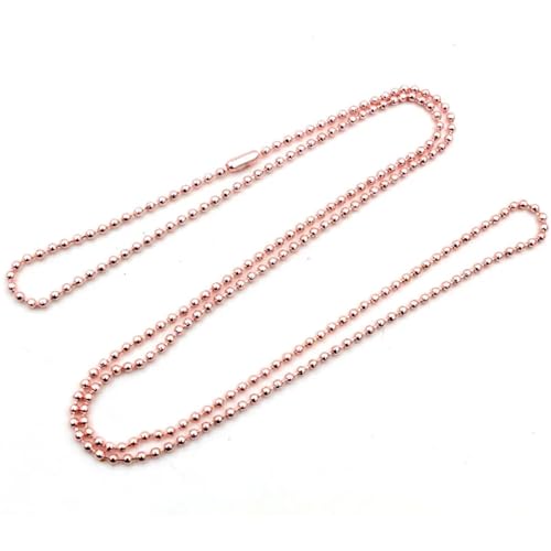 Zymjzbetic 10 Stück 1,5 2,0 2,4 mm Länge 65 cm Kugelperlen Kette Halskette Perlenverbinder for Charms Basistablett für DIY-Kunsthandwerk, hängende Ornamente, Schlüss(Rose Gold,2.4 mm) von Zymjzbetic