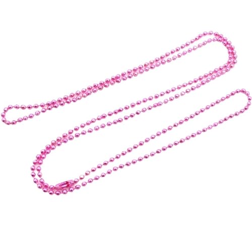 Zymjzbetic 10 Stück 1,5 2,0 2,4 mm Länge 65 cm Kugelperlen Kette Halskette Perlenverbinder for Charms Basistablett für DIY-Kunsthandwerk, hängende Ornamente, Schlüss(Rose Red,2.4 mm) von Zymjzbetic