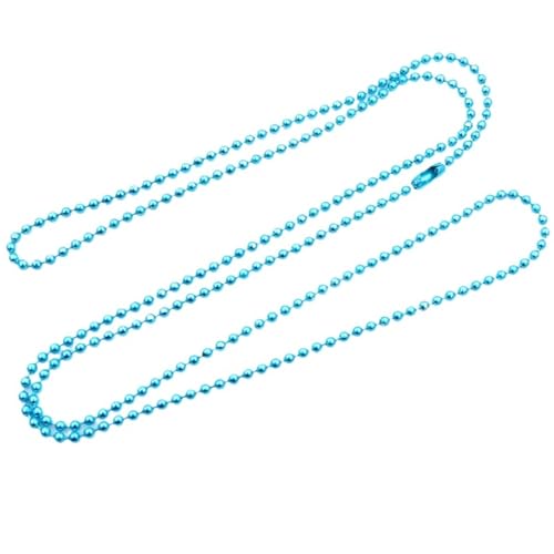 Zymjzbetic 10 Stück 1,5 2,0 2,4 mm Länge 65 cm Kugelperlen Kette Halskette Perlenverbinder for Charms Basistablett für DIY-Kunsthandwerk, hängende Ornamente, Schlüss(Sky Blue,1.5 mm) von Zymjzbetic