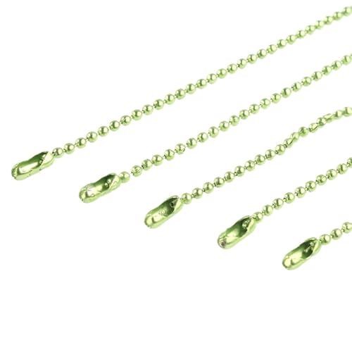 Zymjzbetic 10 Stück Bunte Kugelketten for DIY-Halskette, Schmuckherstellung, 1,5 mm Perlen, Kugelkette, Halskette mit Stecker, 68 cm für DIY-Kunsthandwerk, hängende Ornamente, Schlüss(Green) von Zymjzbetic