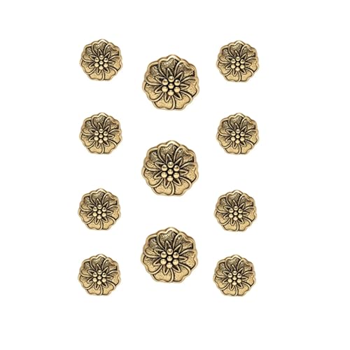 Zymjzbetic 12 Stück Ösenknöpfe mit Blumenmotiv for Anzug, Blazer, Jacke, Sportmantel, 18/23 mm für Handarbeiten DIY Stricken Nähen(Color9) von Zymjzbetic