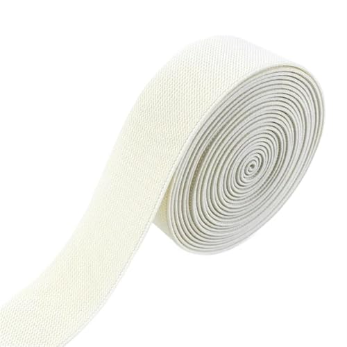 Zymjzbetic 2/5/10M 38mm farbige elastische Bänder verdicken Gummiband for Kleidung Kleid Hosen Gürtel Band DIY Handwerk Nähzubehör für Näharbeiten(Beige,10METERS_38MM) von Zymjzbetic