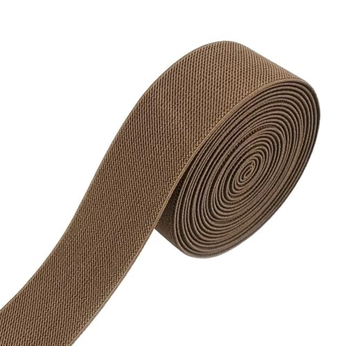 Zymjzbetic 2/5/10M 38mm farbige elastische Bänder verdicken Gummiband for Kleidung Kleid Hosen Gürtel Band DIY Handwerk Nähzubehör für Näharbeiten(Coffee,5METERS_38MM) von Zymjzbetic