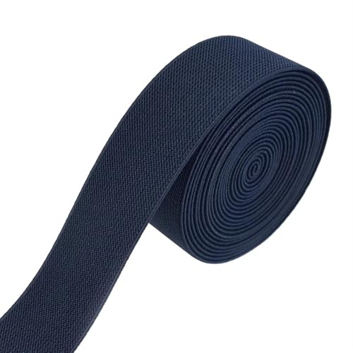Zymjzbetic 2/5/10M 38mm farbige elastische Bänder verdicken Gummiband for Kleidung Kleid Hosen Gürtel Band DIY Handwerk Nähzubehör für Näharbeiten(Dark Blue,2METERS_38MM) von Zymjzbetic