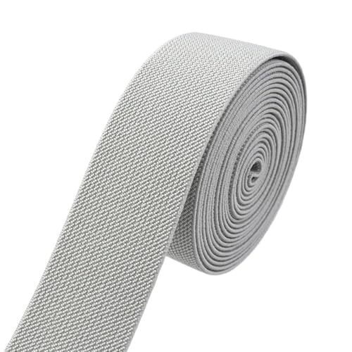 Zymjzbetic 2/5/10M 38mm farbige elastische Bänder verdicken Gummiband for Kleidung Kleid Hosen Gürtel Band DIY Handwerk Nähzubehör für Näharbeiten(Gray,5METERS_38MM) von Zymjzbetic
