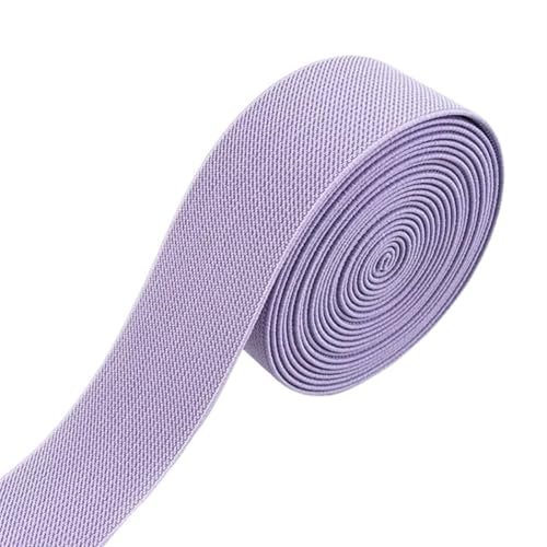 Zymjzbetic 2/5/10M 38mm farbige elastische Bänder verdicken Gummiband for Kleidung Kleid Hosen Gürtel Band DIY Handwerk Nähzubehör für Näharbeiten(Light Purple,2METERS_38MM) von Zymjzbetic