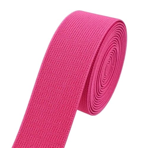Zymjzbetic 2/5/10M 38mm farbige elastische Bänder verdicken Gummiband for Kleidung Kleid Hosen Gürtel Band DIY Handwerk Nähzubehör für Näharbeiten(Rose red,5METERS_38MM) von Zymjzbetic
