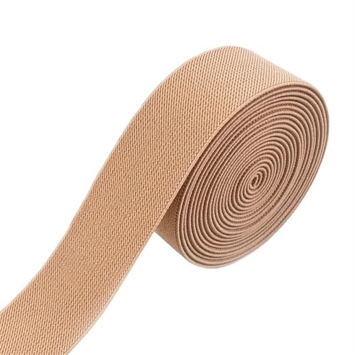 Zymjzbetic 2/5/10M 38mm farbige elastische Bänder verdicken Gummiband for Kleidung Kleid Hosen Gürtel Band DIY Handwerk Nähzubehör für Näharbeiten(Skin,5METERS_38MM) von Zymjzbetic