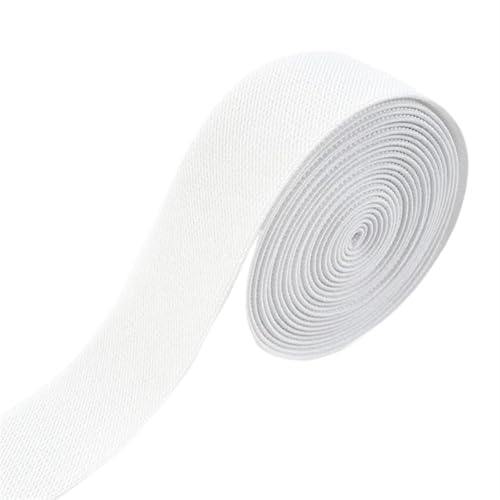 Zymjzbetic 2/5/10M 38mm farbige elastische Bänder verdicken Gummiband for Kleidung Kleid Hosen Gürtel Band DIY Handwerk Nähzubehör für Näharbeiten(White,10METERS_38MM) von Zymjzbetic