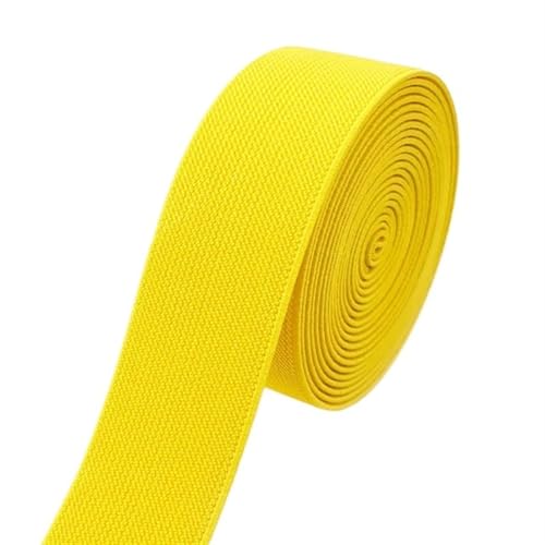 Zymjzbetic 2/5/10M 38mm farbige elastische Bänder verdicken Gummiband for Kleidung Kleid Hosen Gürtel Band DIY Handwerk Nähzubehör für Näharbeiten(Yellow,5METERS_38MM) von Zymjzbetic