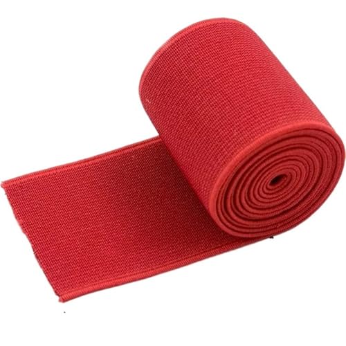 Zymjzbetic 2/5 Meter 5cm Bunte Elastische Band Breites Gurtband for Kleidung Gürtel Band Unterwäsche Hosen Bund DIY Nähmaterial Zubehör für Näharbeiten(Red,50mm-2Meters) von Zymjzbetic