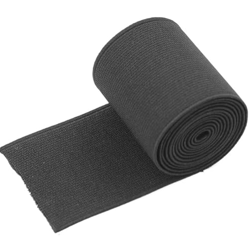 Zymjzbetic 2 Meter 50 mm farbiges elastisches Band, weiches, breites Stretch-Gummi-Gurtband, Kleidungsgürtel, DIY-Nähdekorationszubehör für Näharbeiten(Black) von Zymjzbetic