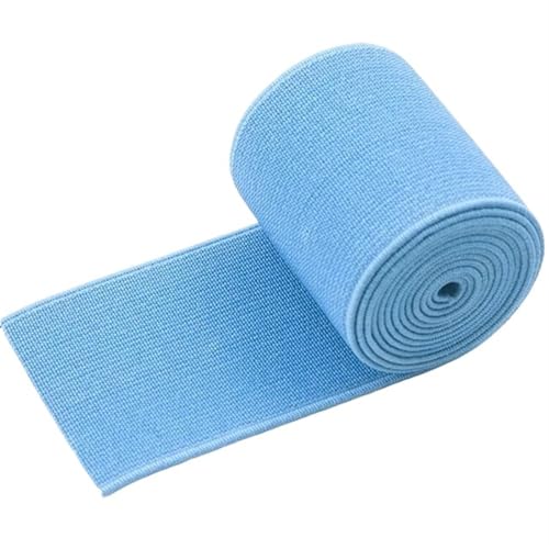 Zymjzbetic 2 Meter 50 mm farbiges elastisches Band, weiches, breites Stretch-Gummi-Gurtband, Kleidungsgürtel, DIY-Nähdekorationszubehör für Näharbeiten(Light Blue) von Zymjzbetic