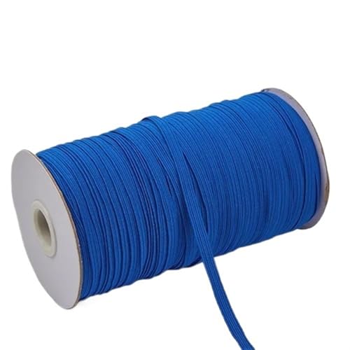 Zymjzbetic 200–100 Yards 6 mm Bunte hochelastische Gummibänder, breites elastisches Seilkabel for Basteln, elastisches Seilband, Spitzenbesatz, Nähen, DIY für Näharbeiten(Blue,6mm 200yards) von Zymjzbetic