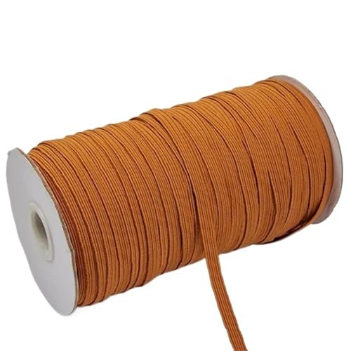 Zymjzbetic 200–100 Yards 6 mm Bunte hochelastische Gummibänder, breites elastisches Seilkabel for Basteln, elastisches Seilband, Spitzenbesatz, Nähen, DIY für Näharbeiten(Brown,6mm 200yards) von Zymjzbetic
