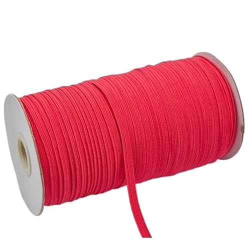 Zymjzbetic 200–100 Yards 6 mm Bunte hochelastische Gummibänder, breites elastisches Seilkabel for Basteln, elastisches Seilband, Spitzenbesatz, Nähen, DIY für Näharbeiten(Dark pink,6mm 200yards) von Zymjzbetic