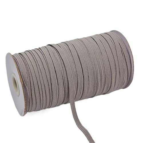 Zymjzbetic 200–100 Yards 6 mm Bunte hochelastische Gummibänder, breites elastisches Seilkabel for Basteln, elastisches Seilband, Spitzenbesatz, Nähen, DIY für Näharbeiten(Gray,6mm 200yards) von Zymjzbetic