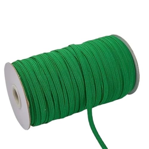 Zymjzbetic 200–100 Yards 6 mm Bunte hochelastische Gummibänder, breites elastisches Seilkabel for Basteln, elastisches Seilband, Spitzenbesatz, Nähen, DIY für Näharbeiten(Green,6mm 200yards) von Zymjzbetic