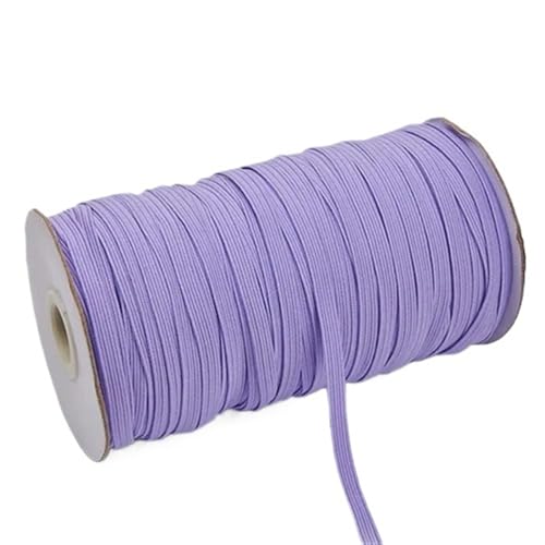 Zymjzbetic 200–100 Yards 6 mm Bunte hochelastische Gummibänder, breites elastisches Seilkabel for Basteln, elastisches Seilband, Spitzenbesatz, Nähen, DIY für Näharbeiten(Light Purple,6mm 200yards) von Zymjzbetic