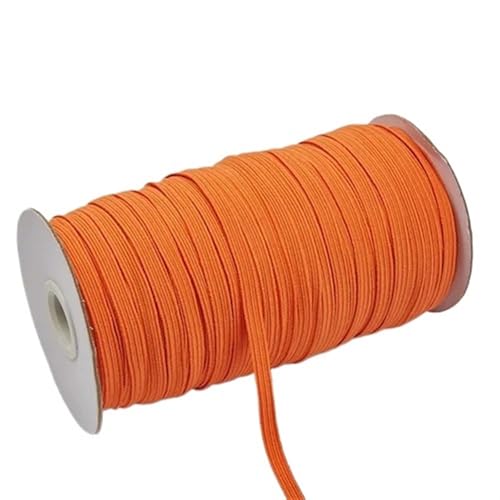 Zymjzbetic 200–100 Yards 6 mm Bunte hochelastische Gummibänder, breites elastisches Seilkabel for Basteln, elastisches Seilband, Spitzenbesatz, Nähen, DIY für Näharbeiten(Orange,6mm 200yards) von Zymjzbetic
