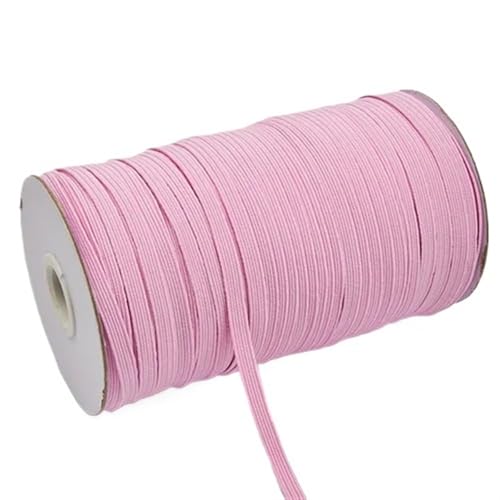 Zymjzbetic 200–100 Yards 6 mm Bunte hochelastische Gummibänder, breites elastisches Seilkabel for Basteln, elastisches Seilband, Spitzenbesatz, Nähen, DIY für Näharbeiten(Pink,6mm 200yards) von Zymjzbetic