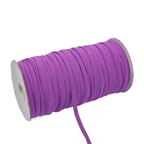 Zymjzbetic 200–100 Yards 6 mm Bunte hochelastische Gummibänder, breites elastisches Seilkabel for Basteln, elastisches Seilband, Spitzenbesatz, Nähen, DIY für Näharbeiten(Purple red,6mm 200yards) von Zymjzbetic