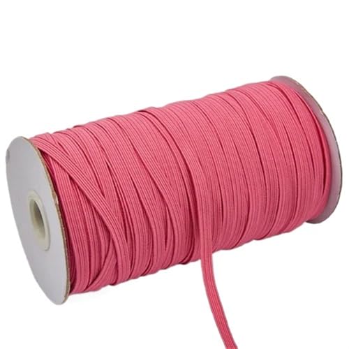 Zymjzbetic 200–100 Yards 6 mm Bunte hochelastische Gummibänder, breites elastisches Seilkabel for Basteln, elastisches Seilband, Spitzenbesatz, Nähen, DIY für Näharbeiten(Red2,6mm 200yards) von Zymjzbetic