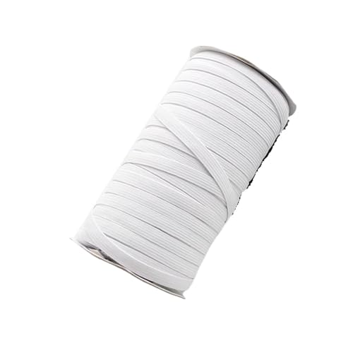 Zymjzbetic 3/4/5/6/8/10MM Weiß/Schwarz Flache Gummibänder Elastisches Gummiband Kleidungsstück Elastisches Band for DIY Nähen Stretch Seil Zubehör für Näharbeiten(White,5 Yards_3MM) von Zymjzbetic