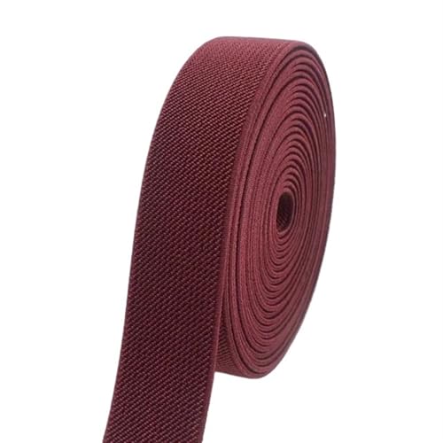 Zymjzbetic 3/5 Meter 10-50mm Elastische Bänder for Hosen Taille Gummiband Stretch Gurtband Bänder Gürtel DIY Unterwäsche Kleidung Nähzubehör für Näharbeiten(Wine red,3METERS_25MM) von Zymjzbetic