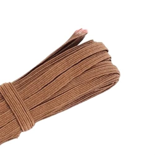 Zymjzbetic 3mm 6mm Buntes Gummiband Nähen Elastisches Band Elastisches Spandexband Besatz Nähen Stoff DIY Bekleidungszubehör für Näharbeiten(Brown,6mm 100yards) von Zymjzbetic