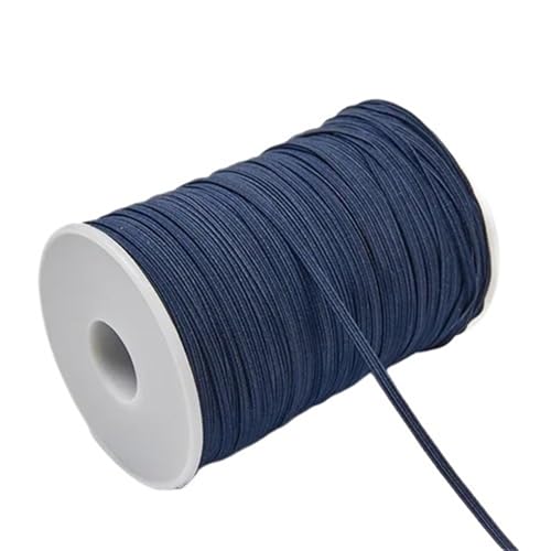 Zymjzbetic 3mm 6mm Buntes Gummiband Nähen Elastisches Band Elastisches Spandexband Besatz Nähen Stoff DIY Bekleidungszubehör für Näharbeiten(Dark Blue,6mm 100yards) von Zymjzbetic