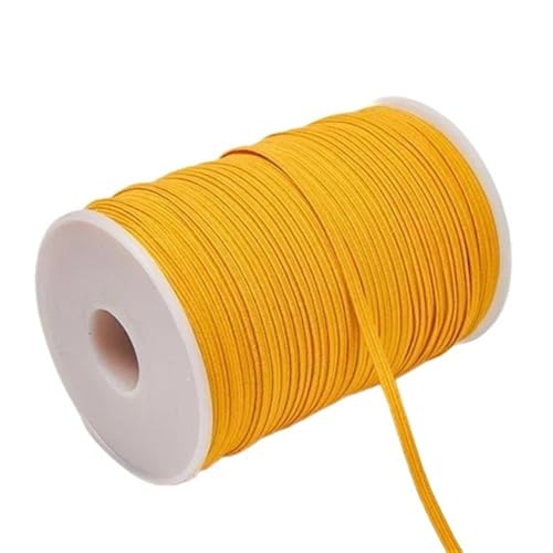 Zymjzbetic 3mm 6mm Buntes Gummiband Nähen Elastisches Band Elastisches Spandexband Besatz Nähen Stoff DIY Bekleidungszubehör für Näharbeiten(Gold Yellow,3mm 30yards) von Zymjzbetic