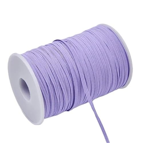 Zymjzbetic 3mm 6mm Buntes Gummiband Nähen Elastisches Band Elastisches Spandexband Besatz Nähen Stoff DIY Bekleidungszubehör für Näharbeiten(Light Purple,3mm 100yards) von Zymjzbetic
