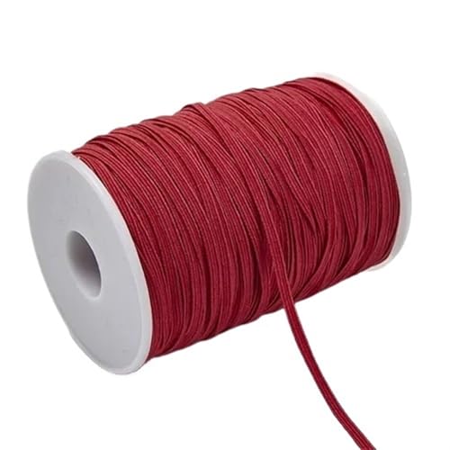 Zymjzbetic 3mm 6mm Buntes Gummiband Nähen Elastisches Band Elastisches Spandexband Besatz Nähen Stoff DIY Bekleidungszubehör für Näharbeiten(Wine red,3mm 100yards) von Zymjzbetic