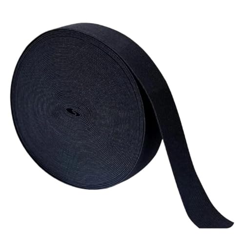 Zymjzbetic 40 m/Rolle, elastische Nähbänder for Stricken, Nähen, Dehnbare, Flache elastische Kordel, breite geflochtene elastische Spulen, DIY-Bastelwerkzeuge für Näharbeiten(Black,20mm) von Zymjzbetic