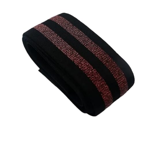 Zymjzbetic 40 mm Dickes, gestreiftes Gummiband, Breite: flach, aus Polyesterfaser, elastisches Gurtband, DIY-Heimgürtel, Rockgürtel, Nähzubehör für Näharbeiten(Wine red Black,1 Meters) von Zymjzbetic