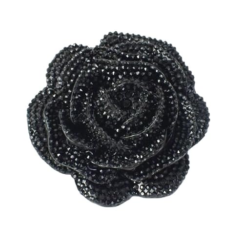 Zymjzbetic 5/10 Stücke 46mm Knopf Rose Blume Mantel Hemd Dekorative Schnalle DIY Kleidungsstück Nähzubehör für Handarbeiten DIY Stricken Nähen(Black-46mm-5Pcs) von Zymjzbetic