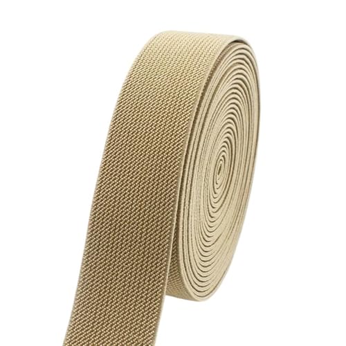 Zymjzbetic 5 Meter 10–50 mm Nähen elastische Bänder Unterwäsche Hosen Taille Gummiband Stretch Strap Gurtband Gürtel Bänder DIY Bekleidungszubehör für Näharbeiten(Khaki,5METERS_25MM) von Zymjzbetic