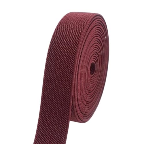 Zymjzbetic 5 Meter 10–50 mm Nähen elastische Bänder Unterwäsche Hosen Taille Gummiband Stretch Strap Gurtband Gürtel Bänder DIY Bekleidungszubehör für Näharbeiten(Wine red,5METERS_20MM) von Zymjzbetic