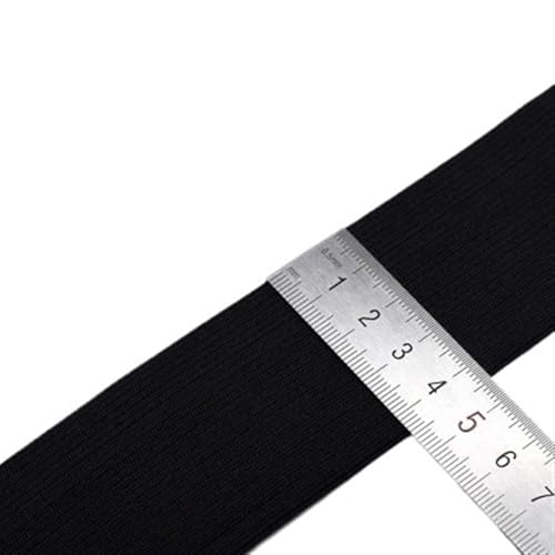 Zymjzbetic 5 Meter elastisches Nähband, stark dehnbar, hochelastisch, gestricktes Gummiband for Nähen von Taillenbändern, elastisch, weiß/schwarz, 10–60 mm für Näharbeiten(45mm Black 5Meter) von Zymjzbetic