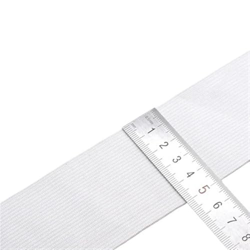 Zymjzbetic 5 Meter elastisches Nähband, stark dehnbar, hochelastisch, gestricktes Gummiband for Nähen von Taillenbändern, elastisch, weiß/schwarz, 10–60 mm für Näharbeiten(50mm White 5Meter) von Zymjzbetic