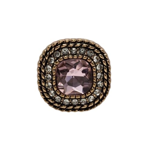 Zymjzbetic 5 Stück Strass-Steine ​​im Retro-Stil, Metall-Ösenknöpfe, for Nähen, for Zuhause, Kleidung, Kunsthandwerk, Zubehör, Dekor, 18–25 mm für Handarbeiten DIY Stricken Nähen(Pink,18mm) von Zymjzbetic