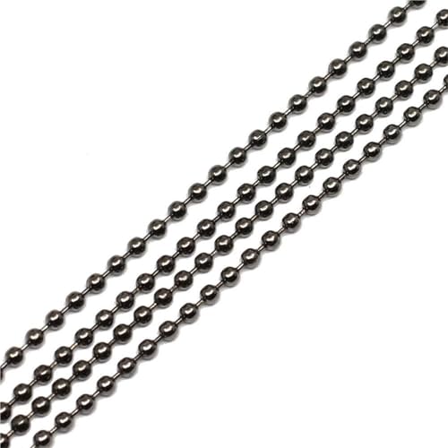 Zymjzbetic 5 mt/los 1,2/1,5/2,0/2,4mm Metall Kugel Perlen Ketten Erkenntnisse Halskette Kette for Schmuck Machen liefert DIY Zubehör für DIY-Kunsthandwerk, hängende Ornamente, Schlüss(Black 2,2.0mm) Zymjzbetic 5 mt/los 1,2/1,5/2,0/2,4mm Metall Kugel Perlen Ketten Erkenntnisse Halskette Kette for Schmuck Machen liefert DIY Zubehör für DIY-Kunsthandwerk, hängende Ornamente, Schlüss(Black 2,2.0mm) von Zymjzbetic