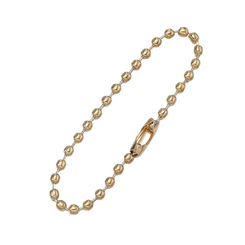 Zymjzbetic 50 Teile/los 11-12 cm Länge Kugel Perlen Ketten Passt Schlüssel Kette Hand Tag Stecker for DIY Anhänger Schmuck Machen Zubehör für DIY-Kunsthandwerk, hängende Ornamente, Schlüss(Dark Gold) von Zymjzbetic