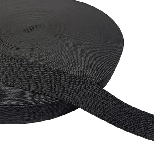 Zymjzbetic 5yards Flache Breite Schwarz Weiß Nähen Elastische Gummiband Nylon Gurtband Kleidungsstück Nähzubehör für Näharbeiten(40mm-Black) von Zymjzbetic
